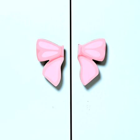 Handcrafted Acacia Wood Pink Bow Handle Pair